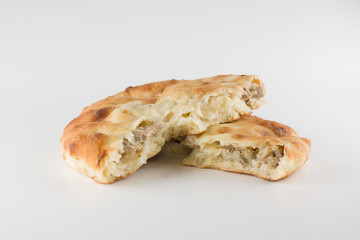 piece of khachapuri with meat