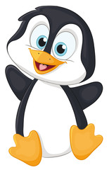Naklejka premium Ilustracja wektorowa ładny pingwina