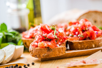 Italian traditional bruschetta 
