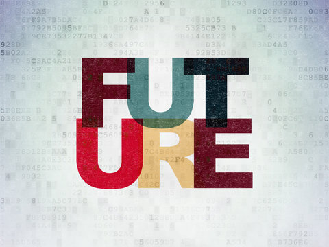 Timeline concept: Future on Digital Data Paper background