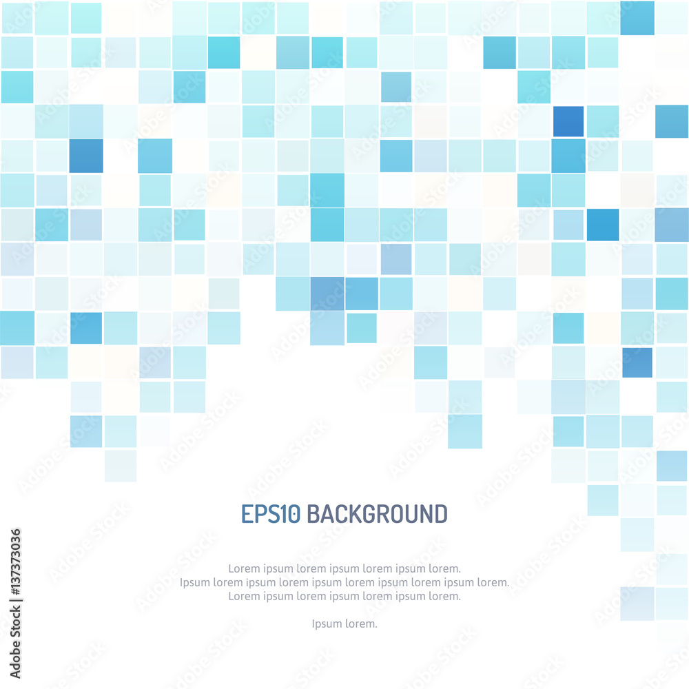 Aufkleber white abstract background with geometric pattern of blue squares.