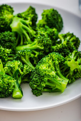 Healthy Green Organic Raw Broccoli Florets Ready for Cooking