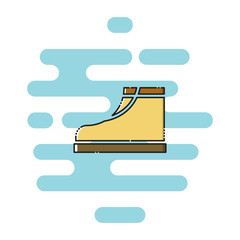 Boots color thin line icon. Mbe minimalism style