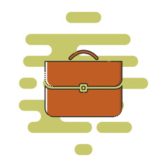 Briefcase color thin line icon. Mbe minimalism style