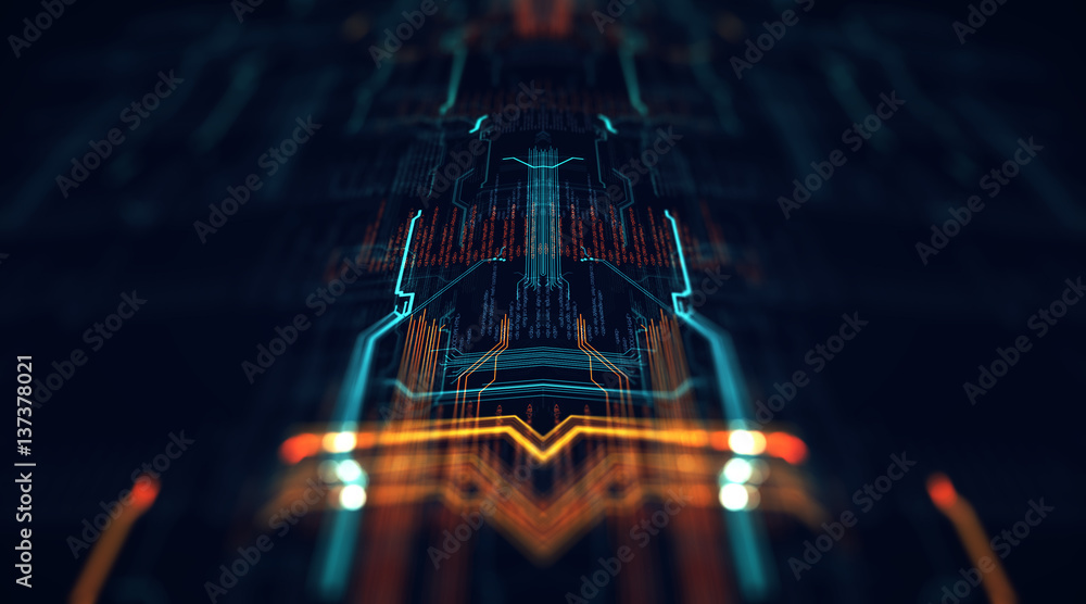 Wall mural technology background/technology background of the abstract computer motherboard, can be used in the