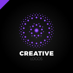 Clever and creative, dots or point letter O logo. Smart and idea logotype