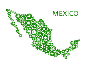 Abstract map of Mexico. Vector illustration.