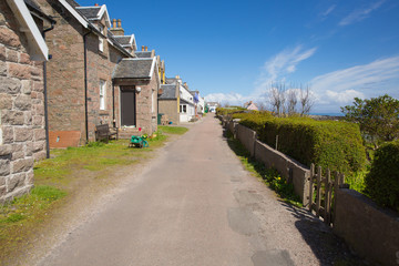 Fototapeta na wymiar Isle of Iona Scotland uk Scottish island street with houses