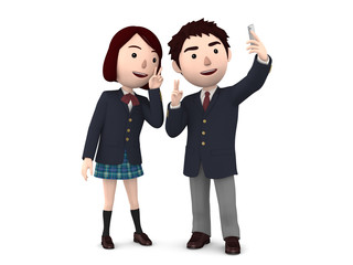 中学、高校生 男女ペア