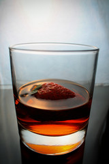 strawberries in whiskey