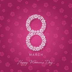 happy womens day greeting card vector illustration