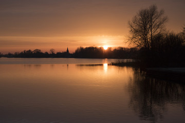 Fototapeta na wymiar Sunset in Friesland 