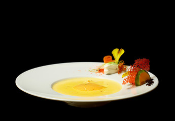 Soup or source with foam