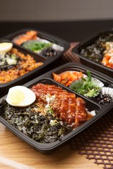 pork cutlet dosirak. lunchbox with pork cutlet