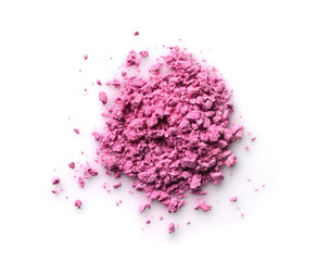 Pink powder eyeshadow for makeup as sample of cosmetic product