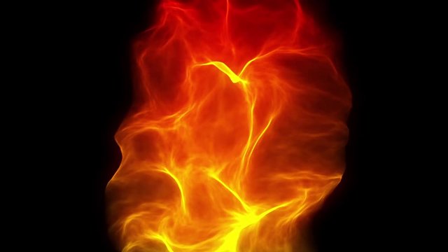 Flame On a Black Background. Computer Animation Loop