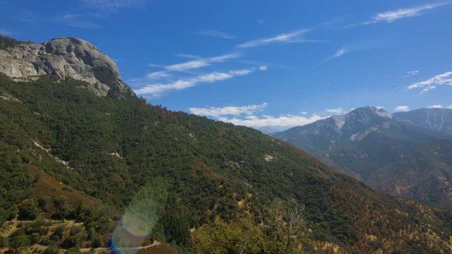Timelapse of Cloudscape over Moro Rock in Sequoia National Park -Tilt Up-