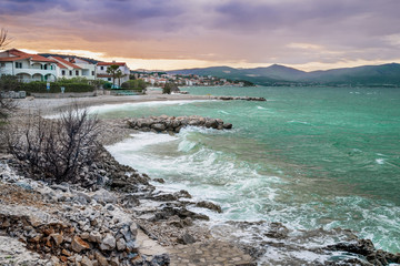 Amazing sunset over Ciovo island, Croatia