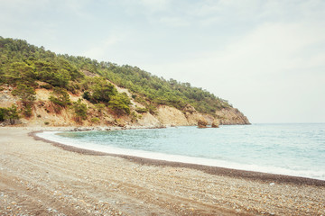 Panoramic view on sea coast near Antalya, Turkey
