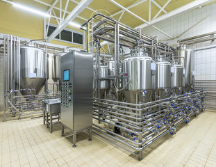 Modern beer brewery