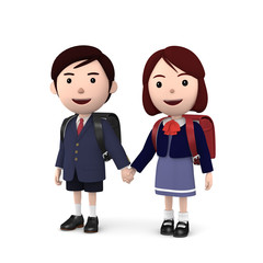 小学生 入学式の男の子と女の子07