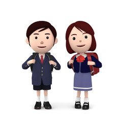 小学生 入学式の男の子と女の子01