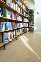 Moscow, Russia - February, 2, 2017: bookshelves in a library story in Moscow, Russia