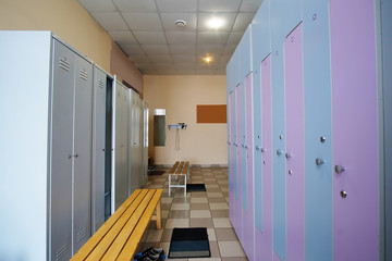 Checkroom in a fitness, swimming pool or so on