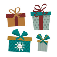 Gift box isolated present vector illustration.