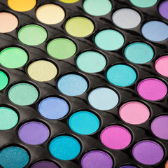 Make-up powder background. Closeup of beautiful make-up palette