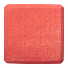 Fototapeta premium Red wooden block isolated on white background. Flat lay