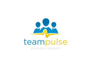 Team Pulse Creative Sign Concept. Team Building Business Vector Template.