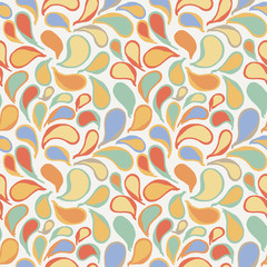 Vector seamless pattern of stylized leaves and petals