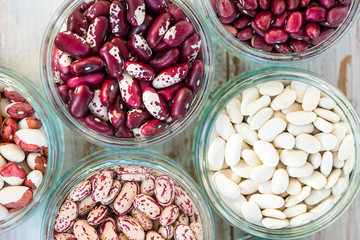  Raw Kidney Beans in Little Bowls, Uncooked