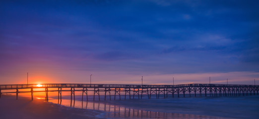 Fototapeta na wymiar Beach Sunrise in Oak Island North Carolina