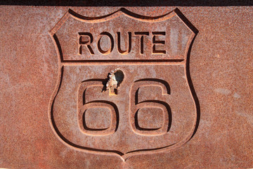 rusty route 66 sign