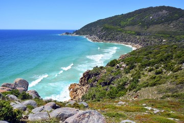 Coastal scenery in Arakoon national park in South West Rocks, New South Wales, Australia.