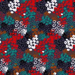 Hand painted vector pattern with splatters