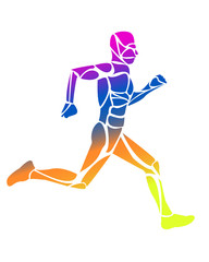 corridore vettoriale multicolore , logo