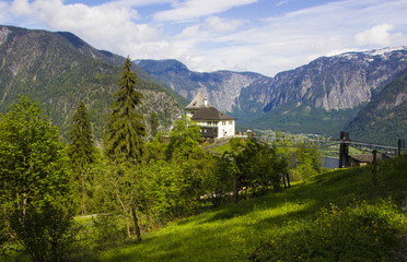 Fototapeta na wymiar Hallstatt village in Alps, Austria