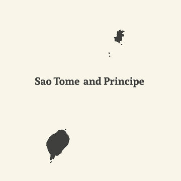 Outline map of Sao Tome and Principe. vector illustration.