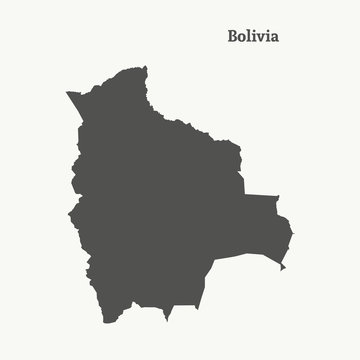 Outline map of Bolivia. vector illustration.