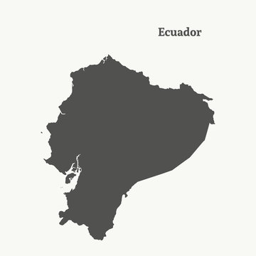 Outline map of Ecuador. vector illustration.
