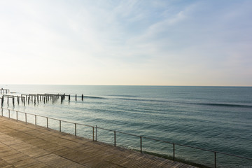 Fototapeta na wymiar panorama di una terrazza sul mare