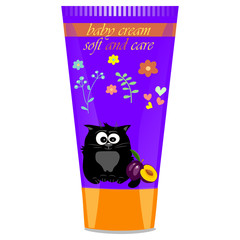 Baby cream tube with kids design