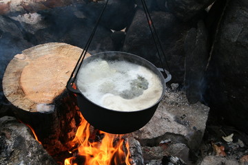 cauldron on the fire