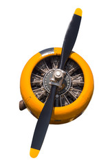 Yellow AT-6 Texan Engine and Propeller