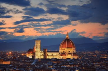Florence Cathedral skyline night