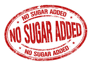 No sugar added sign or stamp
