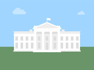 White House flat illustration. Modern vector icon.